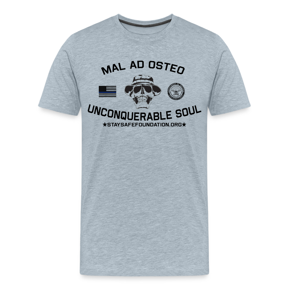 Bad to the Bone (Mal Ad Osteo) Tee - heather ice blue