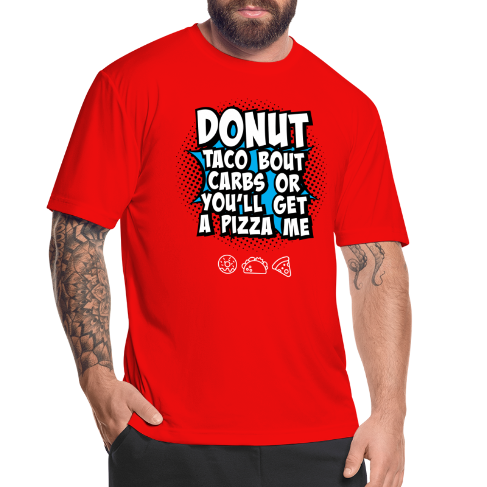 Donut, Tacos, and Pizza Workout Tee - red