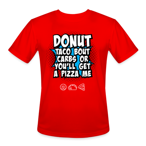 Donut, Tacos, and Pizza Workout Tee - red