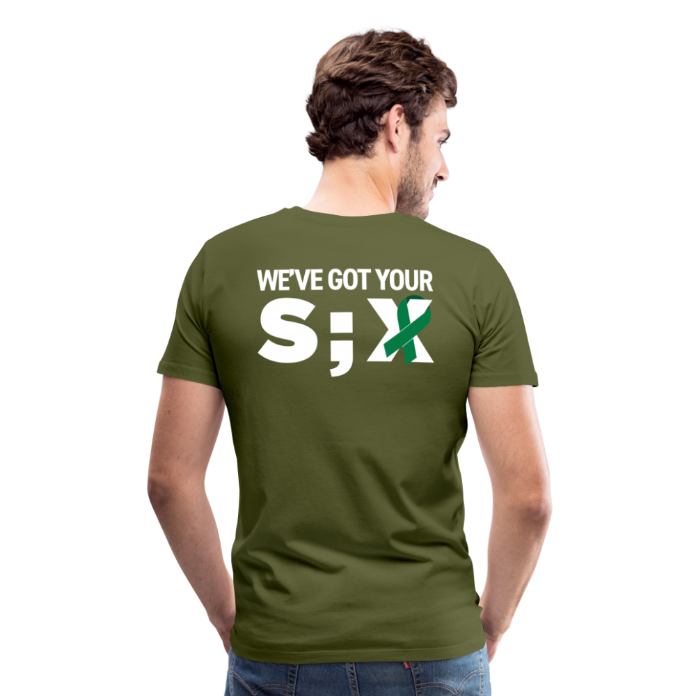 We've Got Your Six Semicolon T-Shirt - olive green