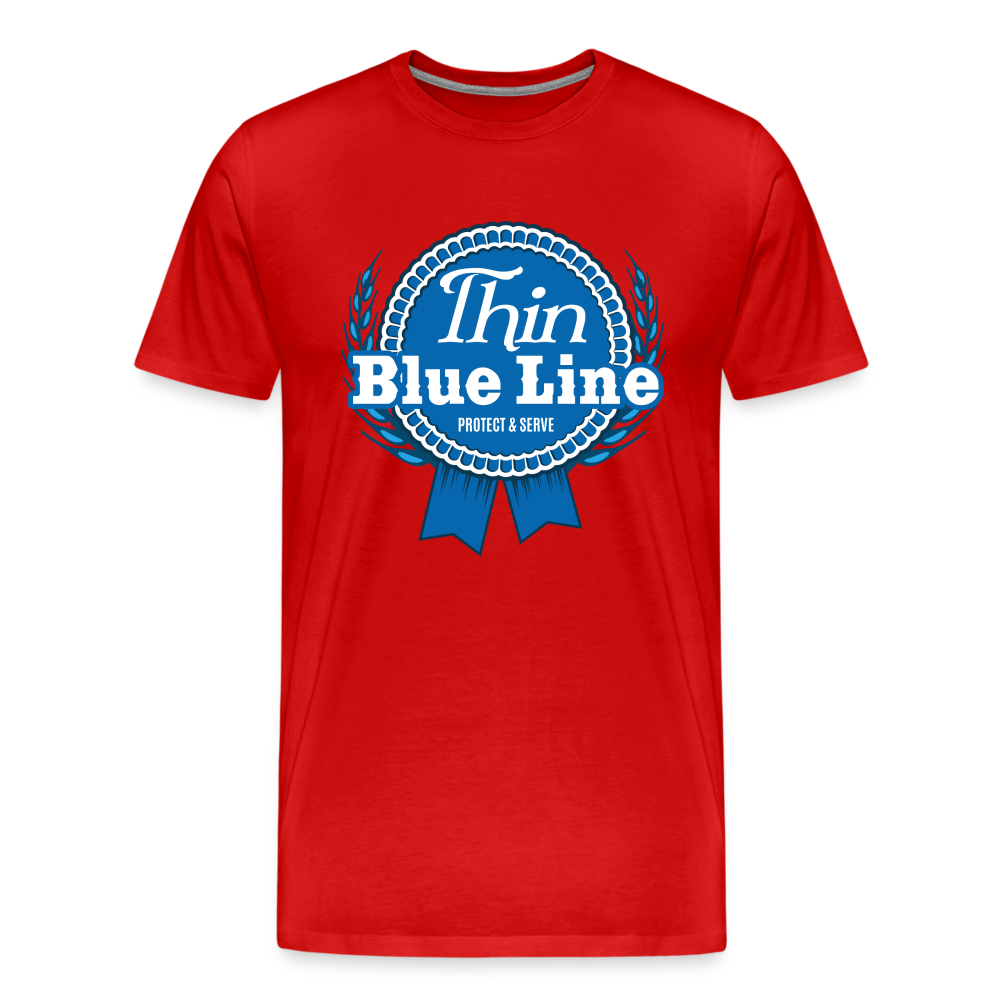 Thin Blue Line Beer Tee - red