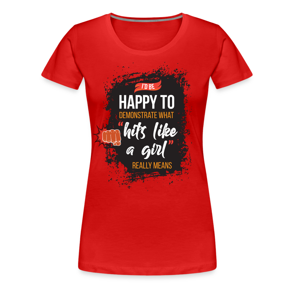 Hits Like a Girl - red