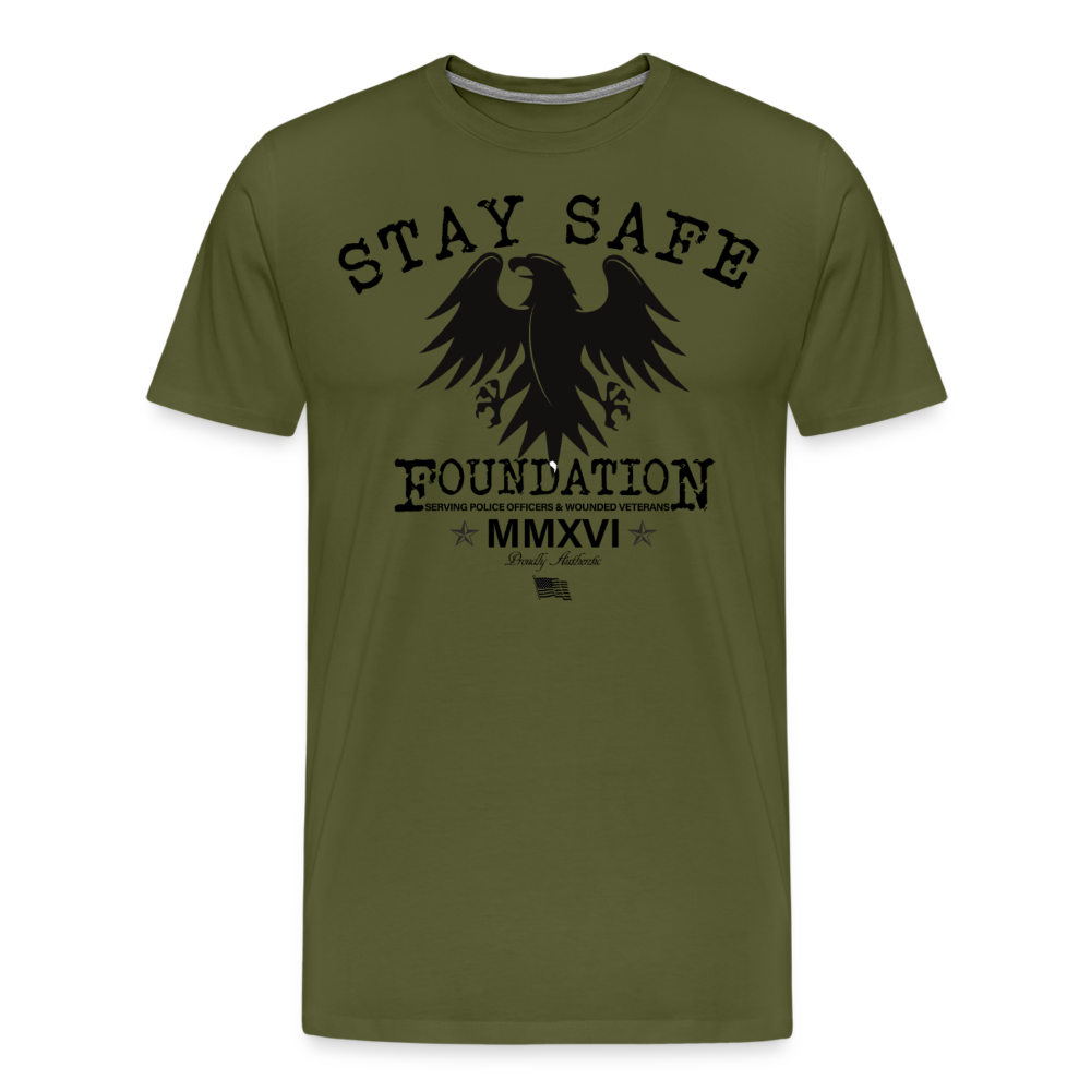 Stay Safe Military Type Tee - olive green