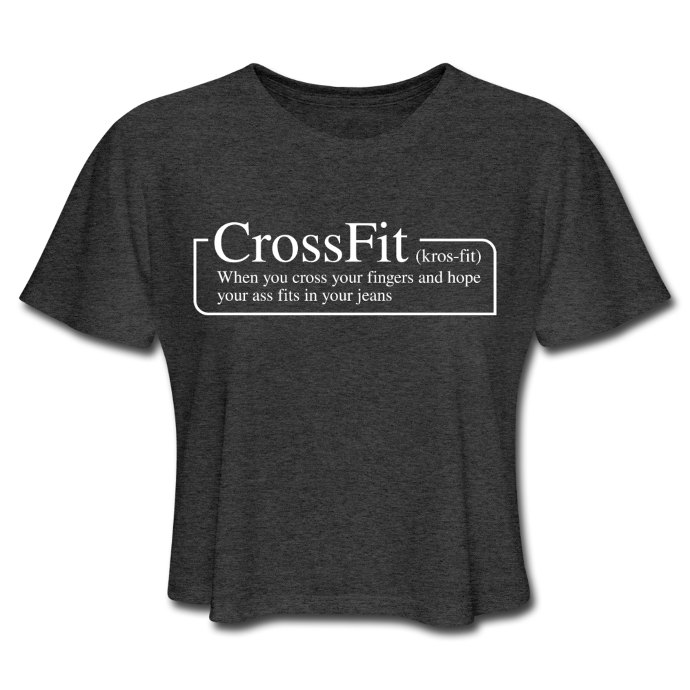 CrossFit Booty Definition Crop Top - deep heather