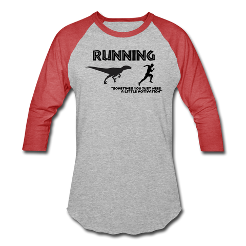 Running, Dinosaur Motivation - heather gray/red