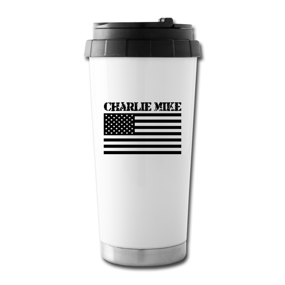 Charlie Mike Travel Mug - white