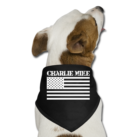 Charlie Mike Dog Bandana - black