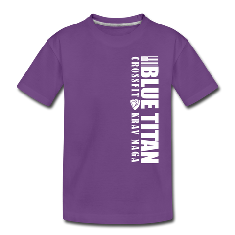 Blue Titan Vertical Logo, Kids' Premium T-Shirt - purple