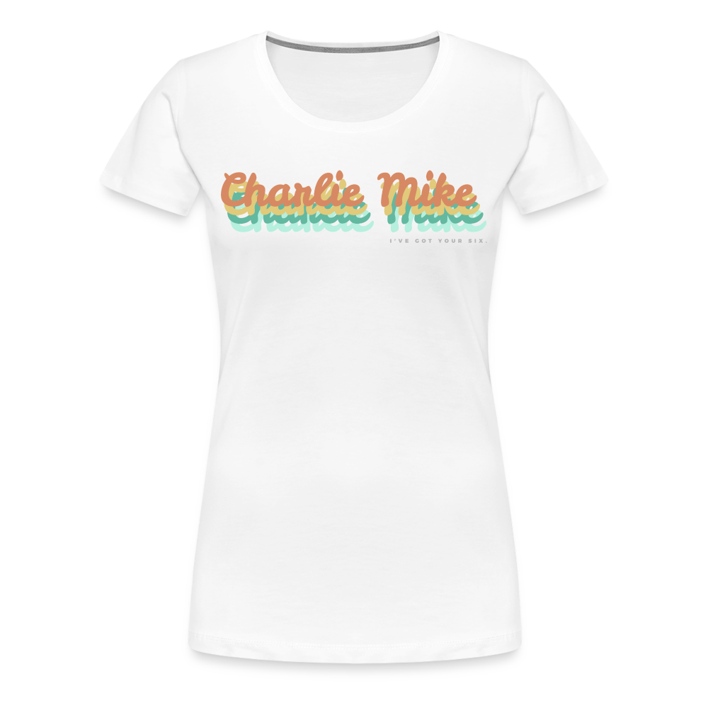 Women's Preppy Charlie Mike Tee - white