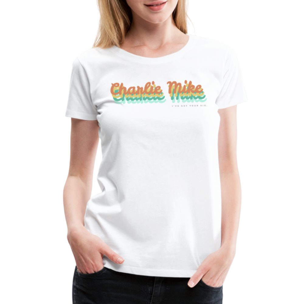 Women's Preppy Charlie Mike Tee - white