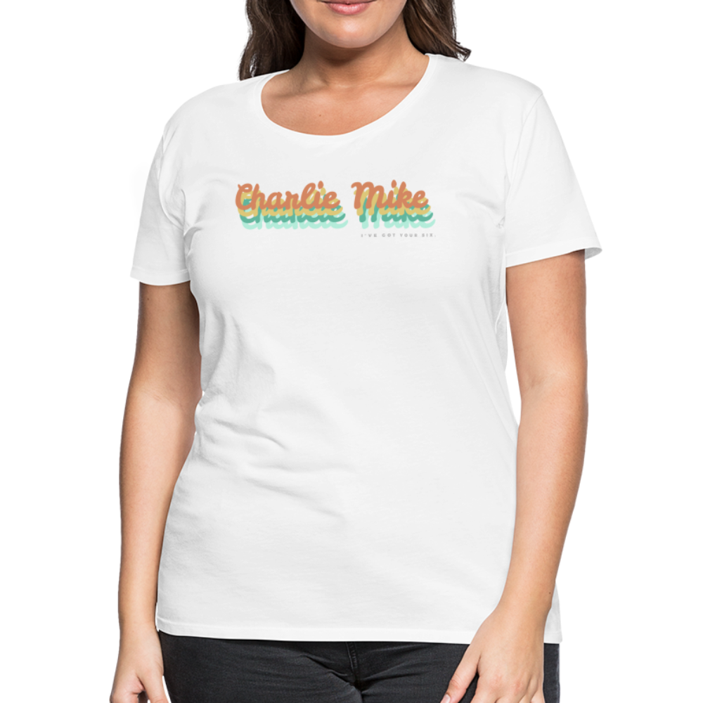 Women's Preppy Charlie Mike Tee - white