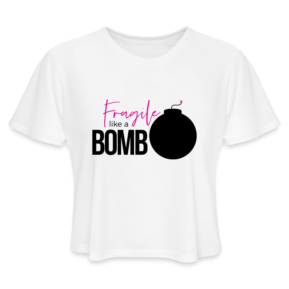 Fragile Crop Top - white