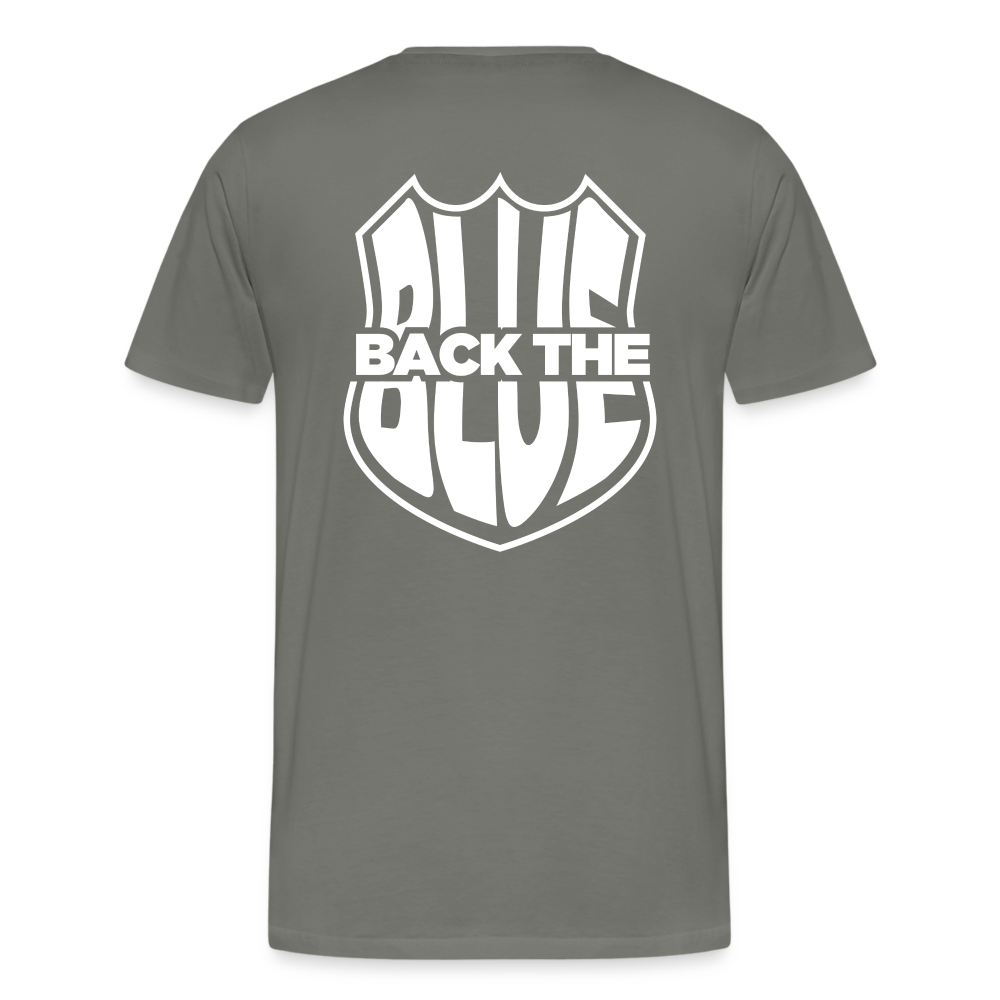 Back the Blue Shield TShirt - asphalt gray