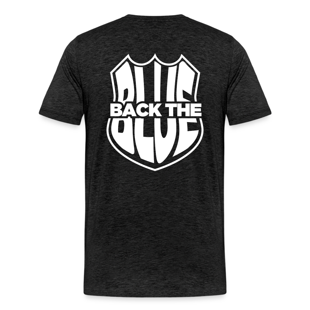 Back the Blue Shield TShirt - charcoal grey