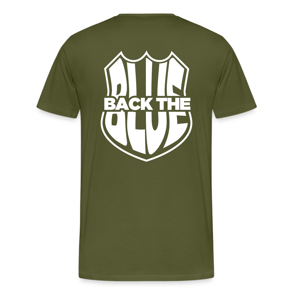 Back the Blue Shield TShirt - olive green