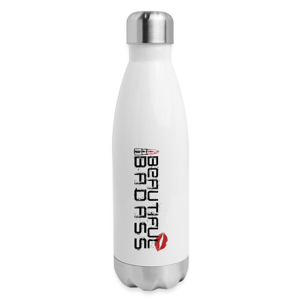 Beautiful Badass Insulated Water Bottle - white