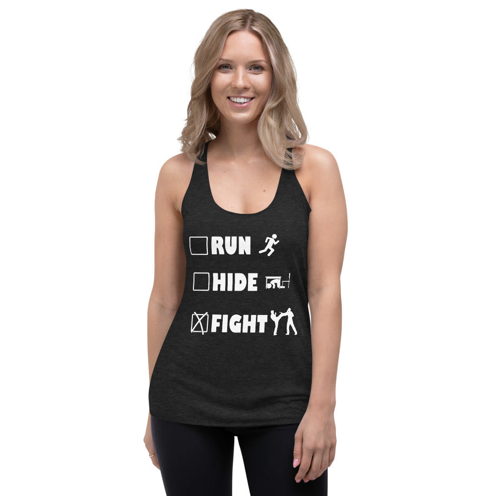 Run Hide Fight Racerback Tank Top
