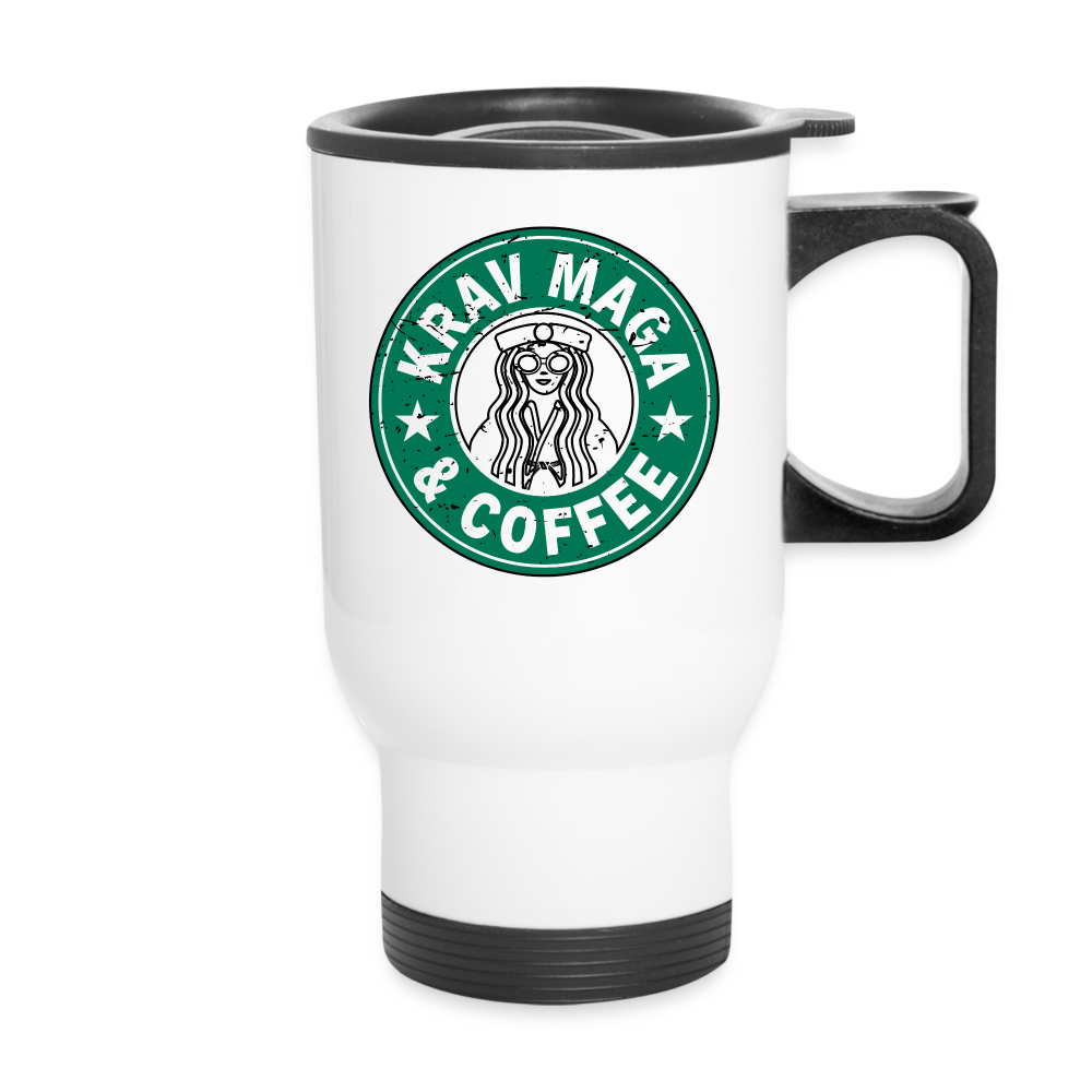 BT Krav Maga & Coffee Travel Mug - white