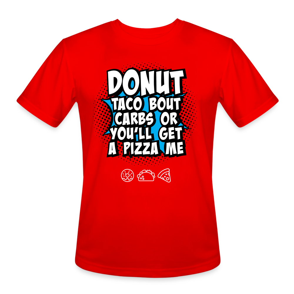 Donut, Tacos, and Pizza Workout Tee - red