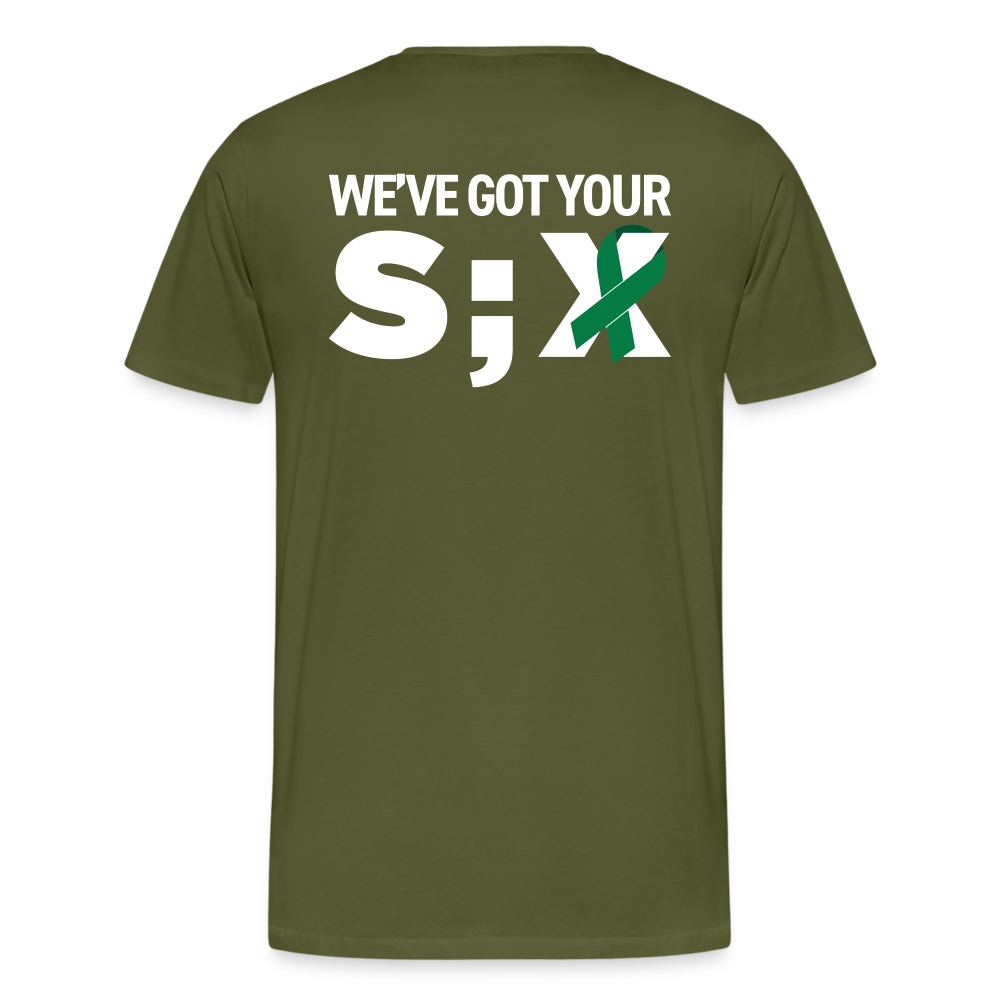 We've Got Your Six Semicolon T-Shirt - olive green