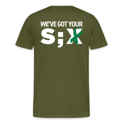 We've Got Your Six Semicolon T-Shirt - olive green
