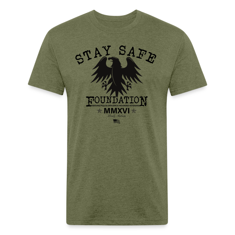 Stay Safe "Typewriter" Tee - heather military green