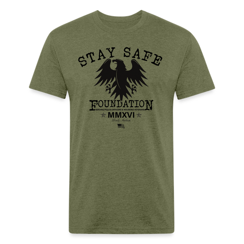 Stay Safe "Typewriter" Tee - heather military green