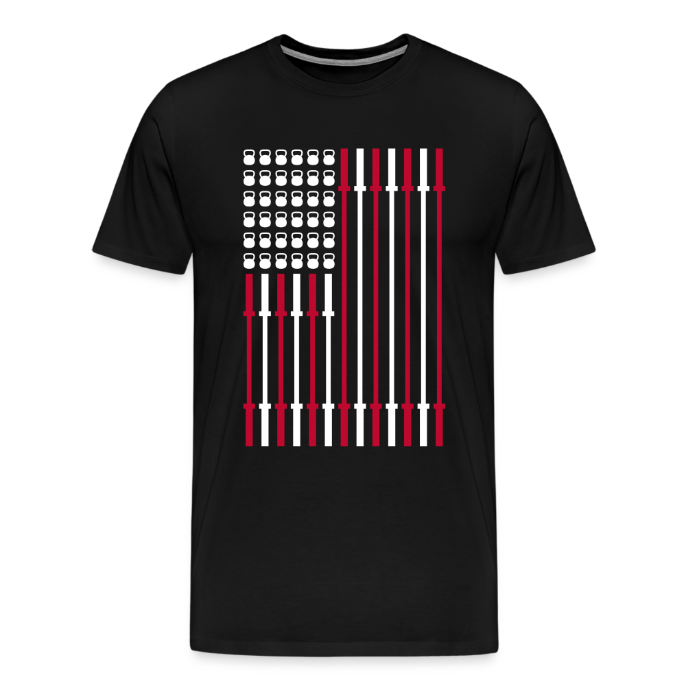 Barbell Kettlebell American Flag - black