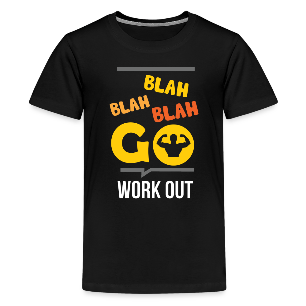 Blah Blah Blah Workout Kids T-Shirt - black