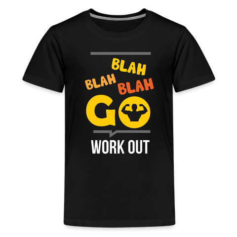 Blah Blah Blah Workout Kids T-Shirt - black