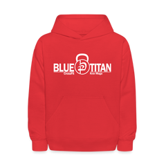 Blue Titan KB Logo Kids' Hoodie - red