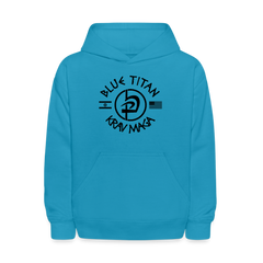 Blue Titan KM Stamp  Kids' Hoodie - turquoise