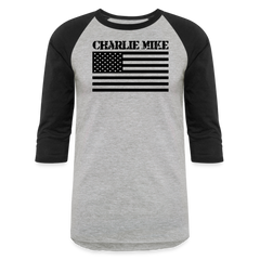 Charlie Mike 3/4 Baseball Tee - heather gray/black