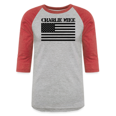 Charlie Mike 3/4 Baseball Tee - heather gray/red