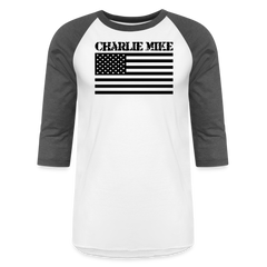 Charlie Mike 3/4 Baseball Tee - white/charcoal