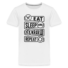 Kids' Eat Sleep Krav Premium Tee - white