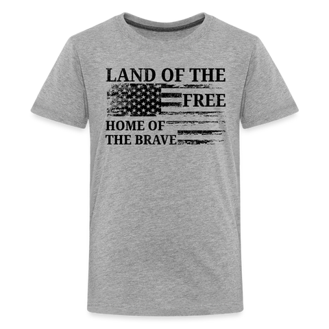 Kids  Land of the Free Premium Tee - heather gray