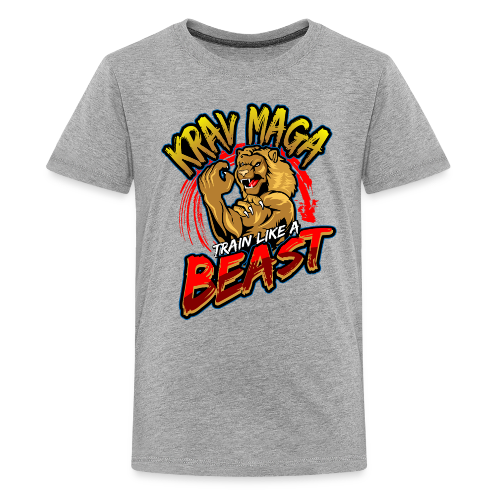 Kids' Train like a Beast Premium Tee - heather gray