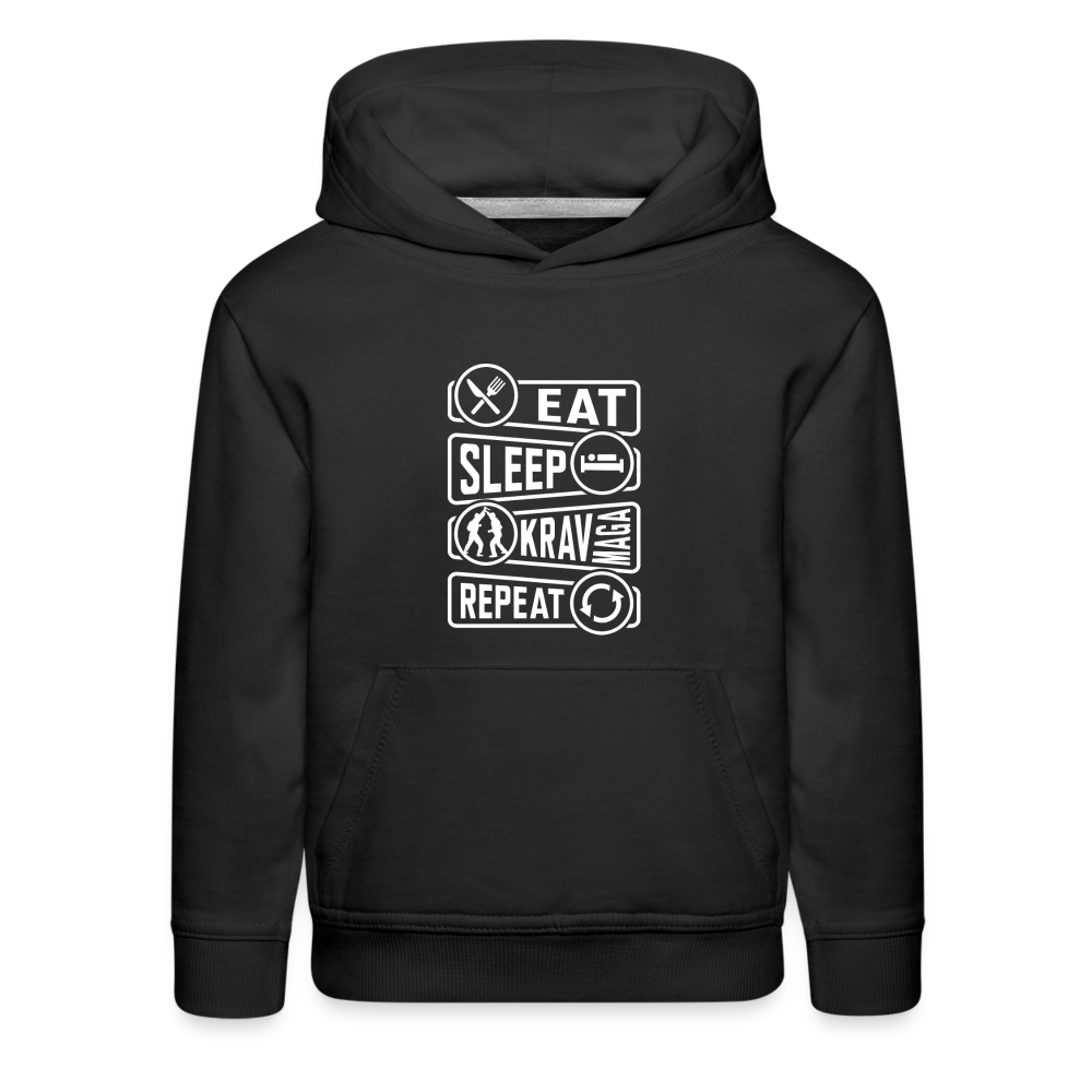 Eat Sleep Krav Repeat Kids Hoodie - black