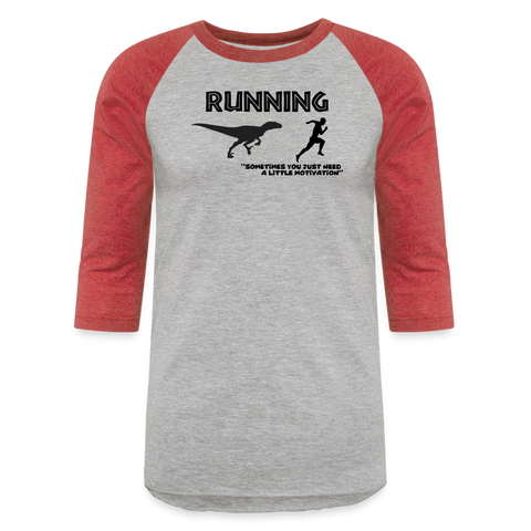 Running, Dinosaur Motivation - heather gray/red