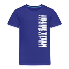 Toddler Tee, Blue Titan Vertical Text - royal blue