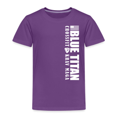 Toddler Tee, Blue Titan Vertical Text - purple