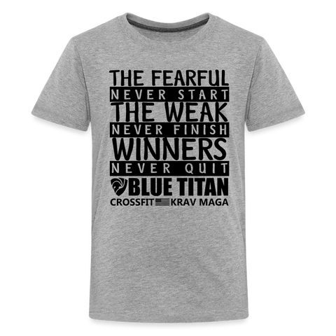 Winners Never Quit, Kids T-Shirt - heather gray