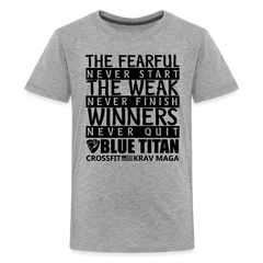 Winners Never Quit, Kids T-Shirt - heather gray