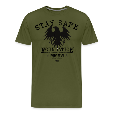 Stay Safe Military Type Tee - olive green