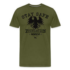 Stay Safe Military Type Tee - olive green