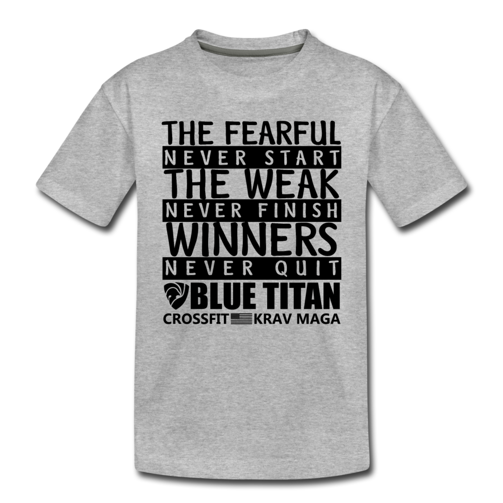 Winners Never Quit, Kids T-Shirt - heather gray