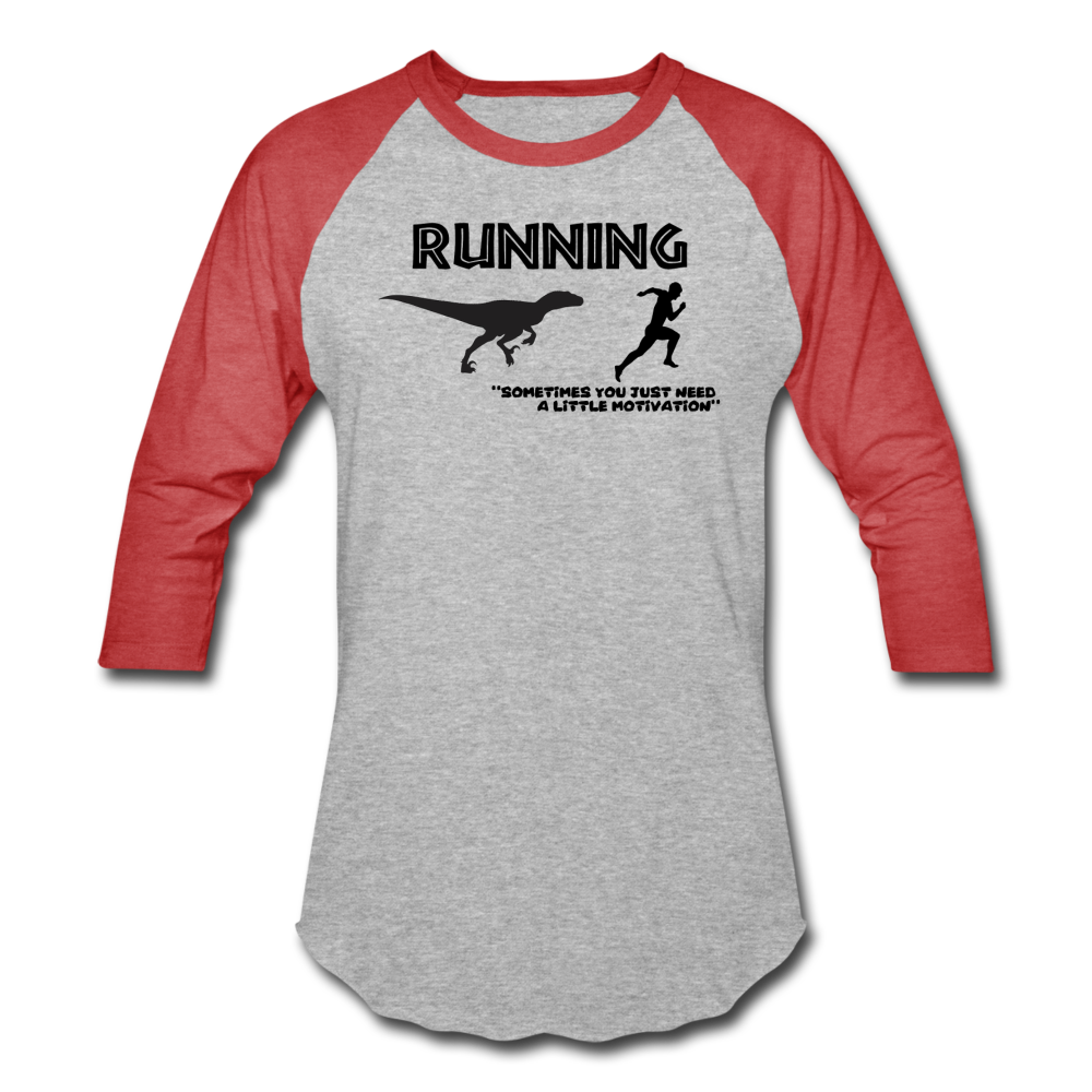 Running, Dinosaur Motivation - heather gray/red