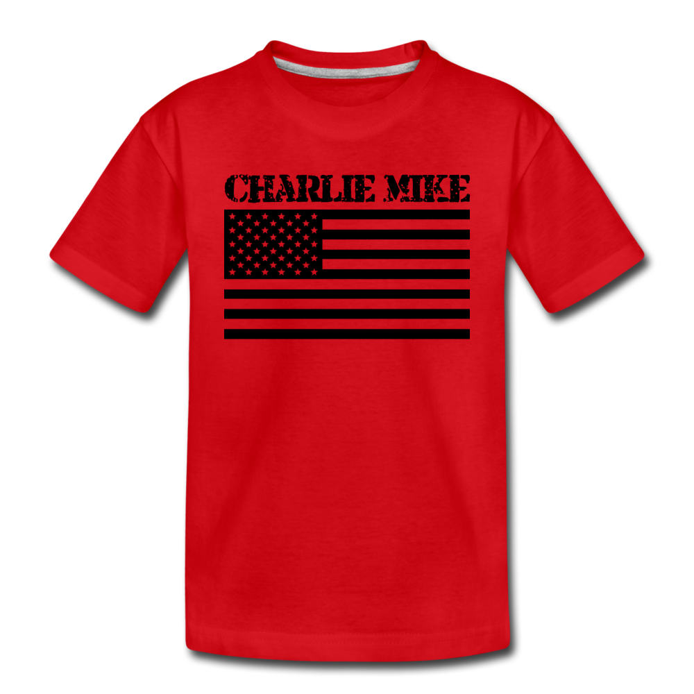 Kids' Charlie Mike Premium Tee - red