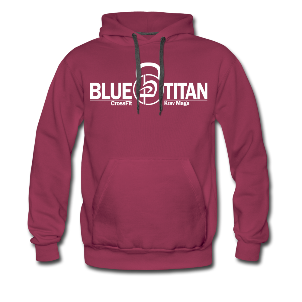 Protect Your Nuts, Blue Titan hoodie - burgundy